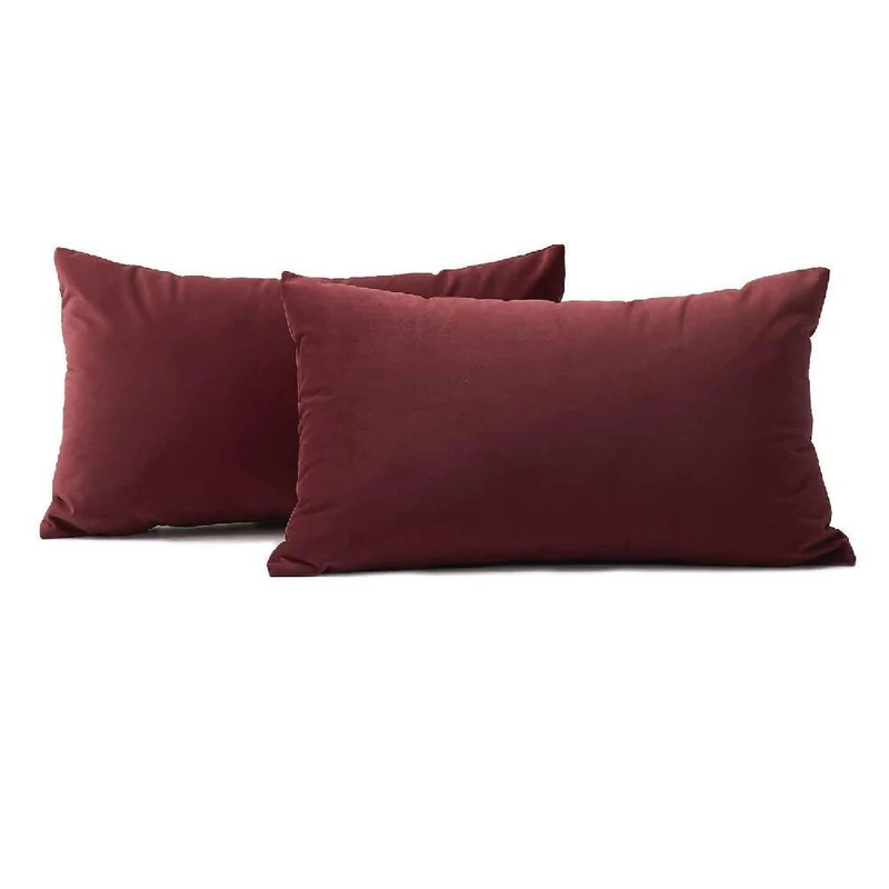 Kit x2 Funda para Cojín Almohada Tela 70x50 Vinotinto