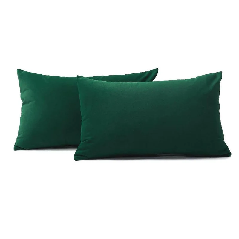 Kit x2 Funda para Cojín Almohada Tela 70x50 Verde Esmeralda