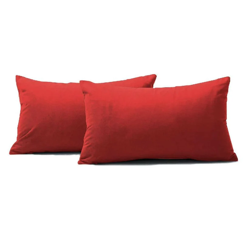 Kit x2 Funda para Cojín Almohada Tela 70x50 Rojo