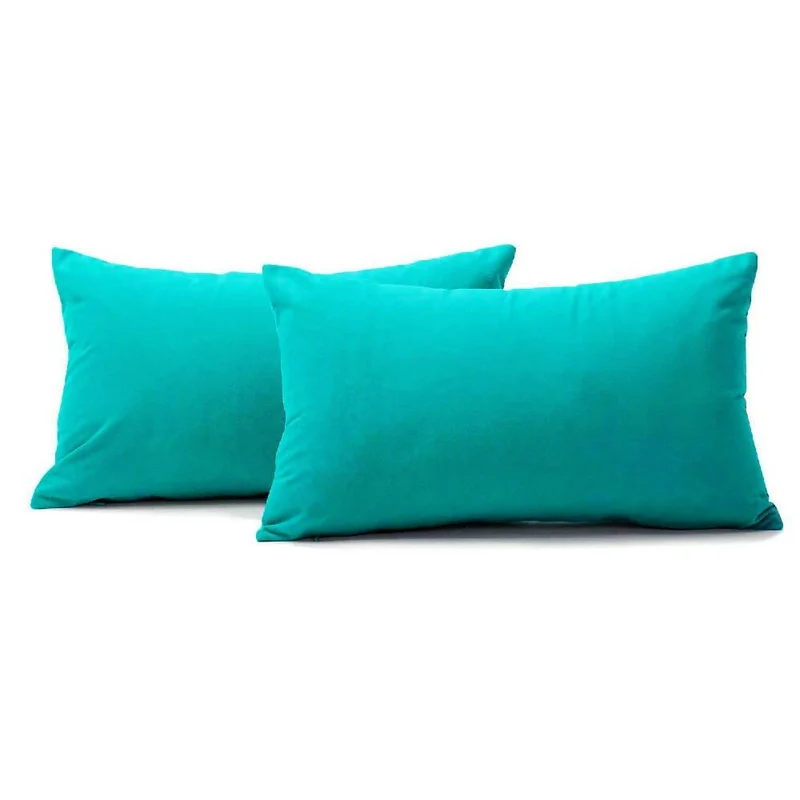 Kit x2 Funda para Cojín Almohada Tela 70x50 Turquesa
