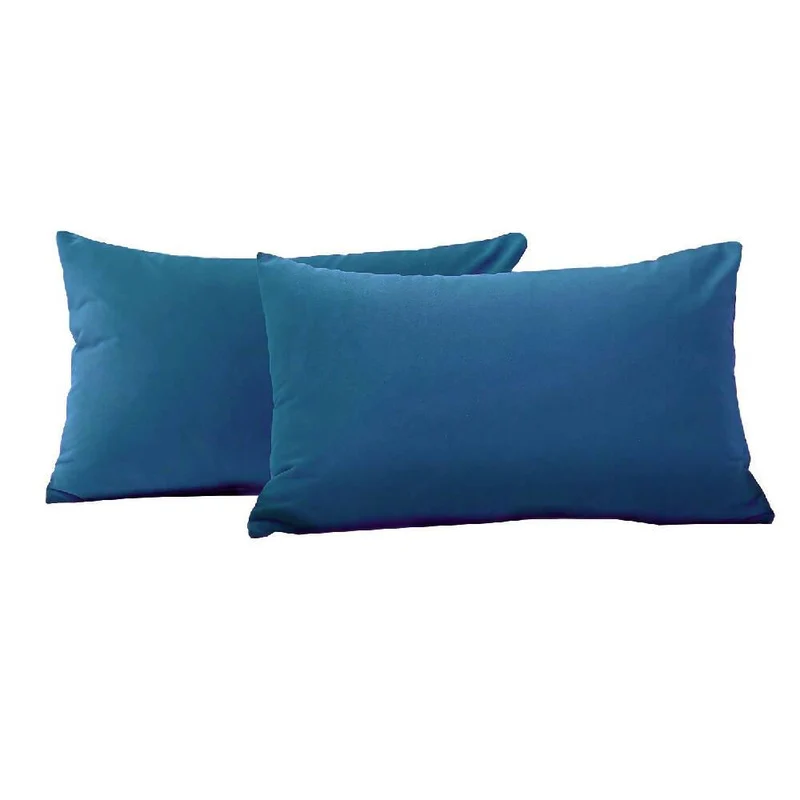 Kit x2 Funda para Cojín Almohada Tela 70x50 Azul Rey