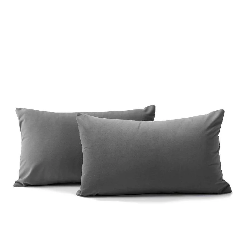 Kit x2 Funda para Cojín Almohada Tela 70x50 Gris Oscuro