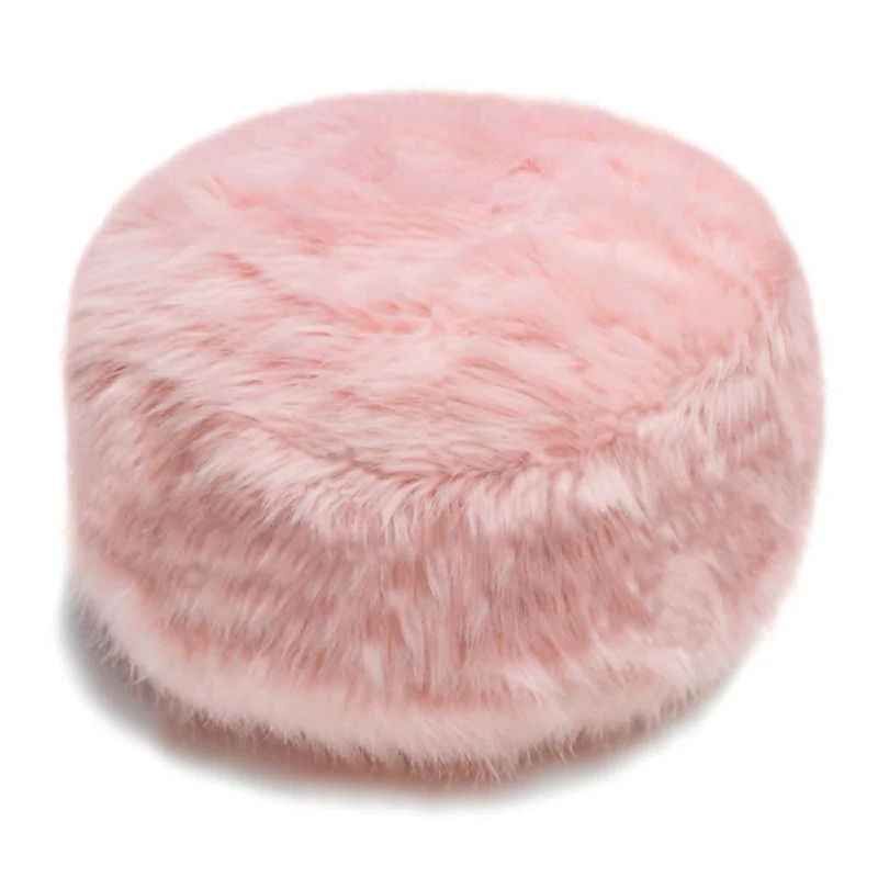 Puff Descansapies Reposapiés en Peluche Rosado