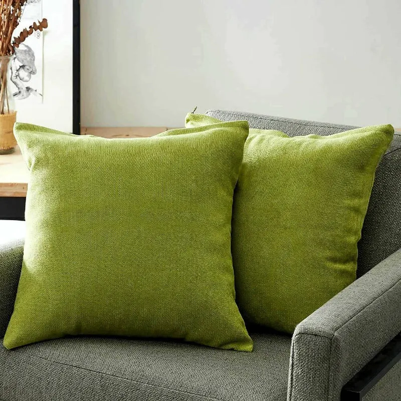 Cojín X2 Decorativo Cuadrado en Tela Verde Pistacho