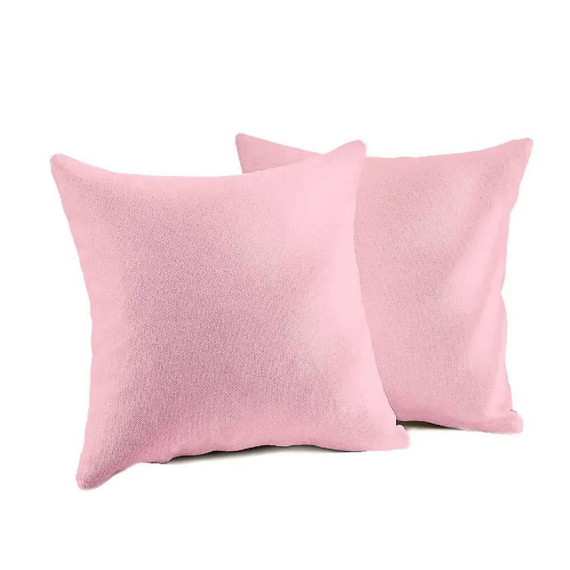 Cojín X2 Decorativo Cuadrado en Tela Rosado