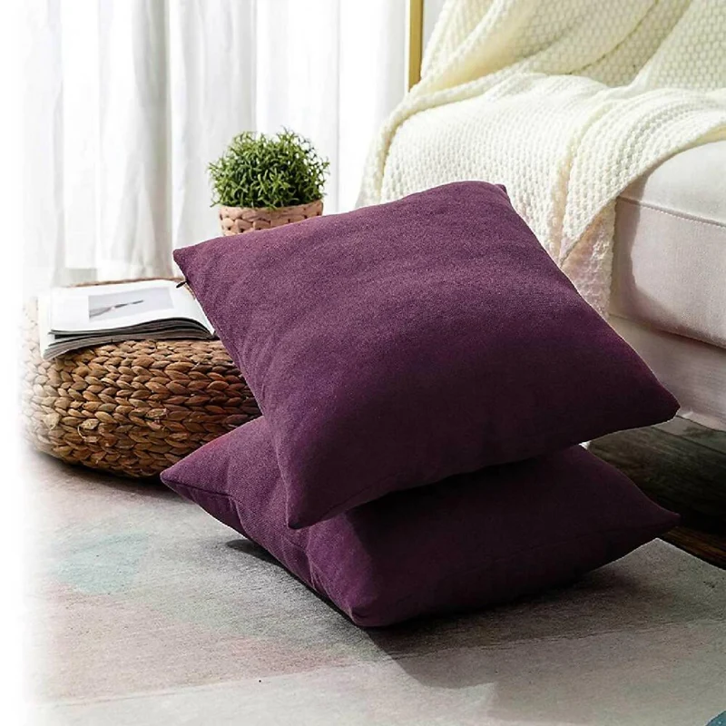 Cojín X2 Decorativo Cuadrado en Tela Lila