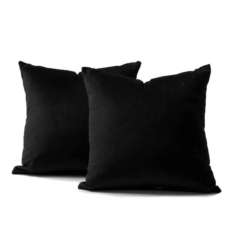 Cojín X2 Decorativo Cuadrado en Tela Negro