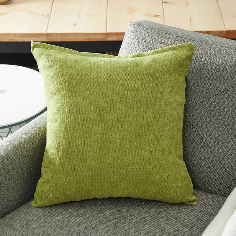 Cojín Decorativo Cuadrado en Tela Verde Pistacho