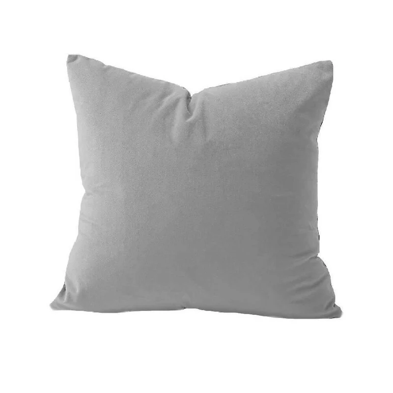 Cojín Decorativo Cuadrado en Tela Gris Claro