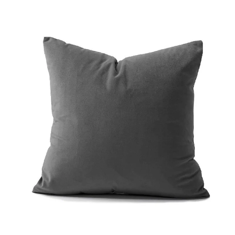 Cojín Decorativo Cuadrado en Tela Gris Oscuro
