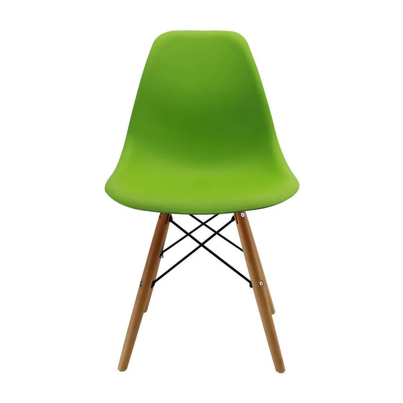 Kit por 2 Sillas Eames Patas en Madera para Comedor, Sala, Restaurante - Verde
