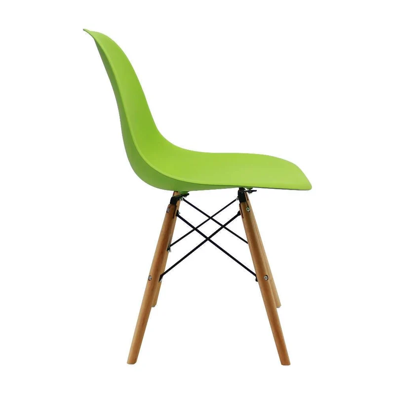 Kit por 2 Sillas Eames Patas en Madera para Comedor, Sala, Restaurante - Verde