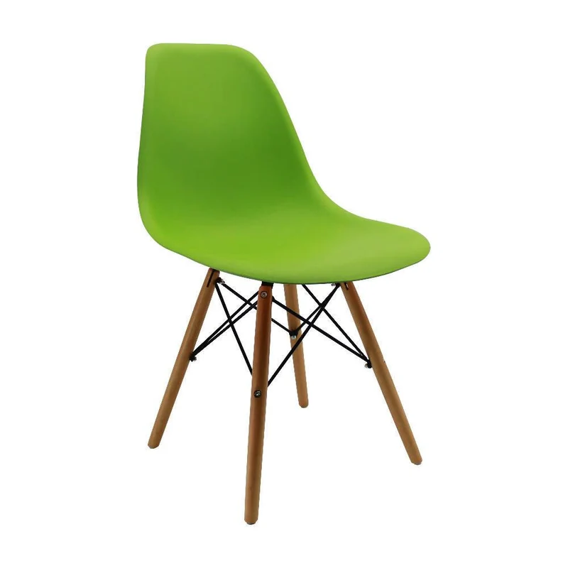Silla Eames Patas en Madera para Comedor, Sala, Restaurante - Verde