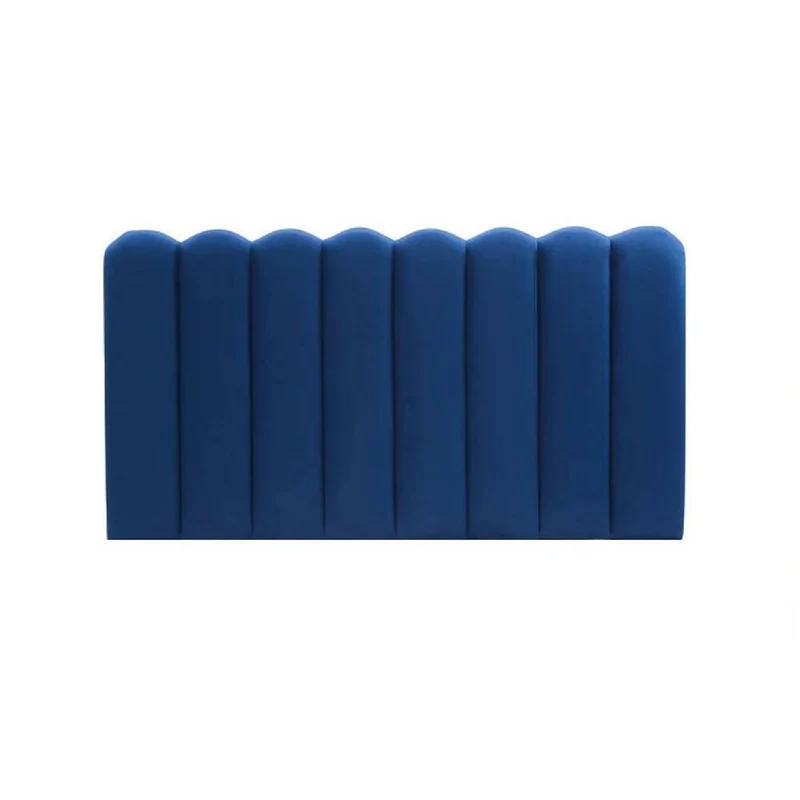 Cabecero Paneles Curvos Cama Doble Azul Rey