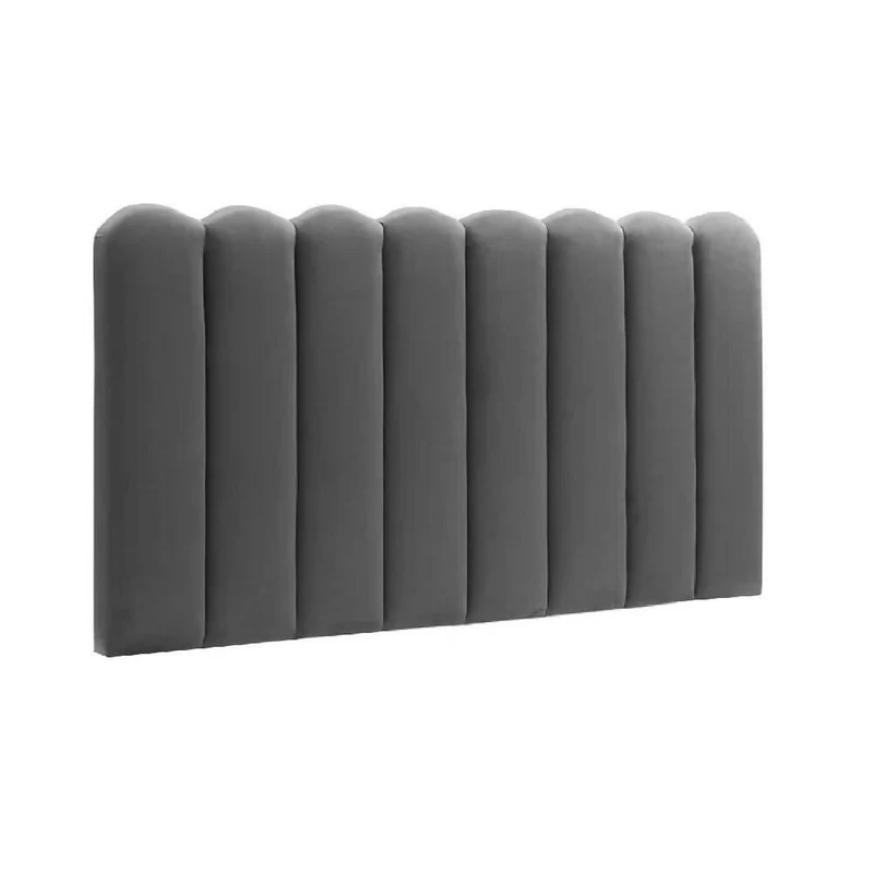 Cabecero Paneles Curvos Cama Semi Doble Gris Oscuro