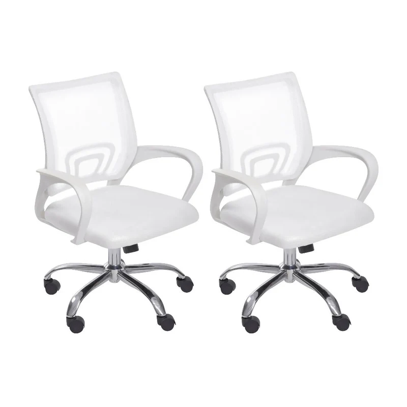 Kit por 2 Silla para Oficina Escritorio Ergonómica - Blanca