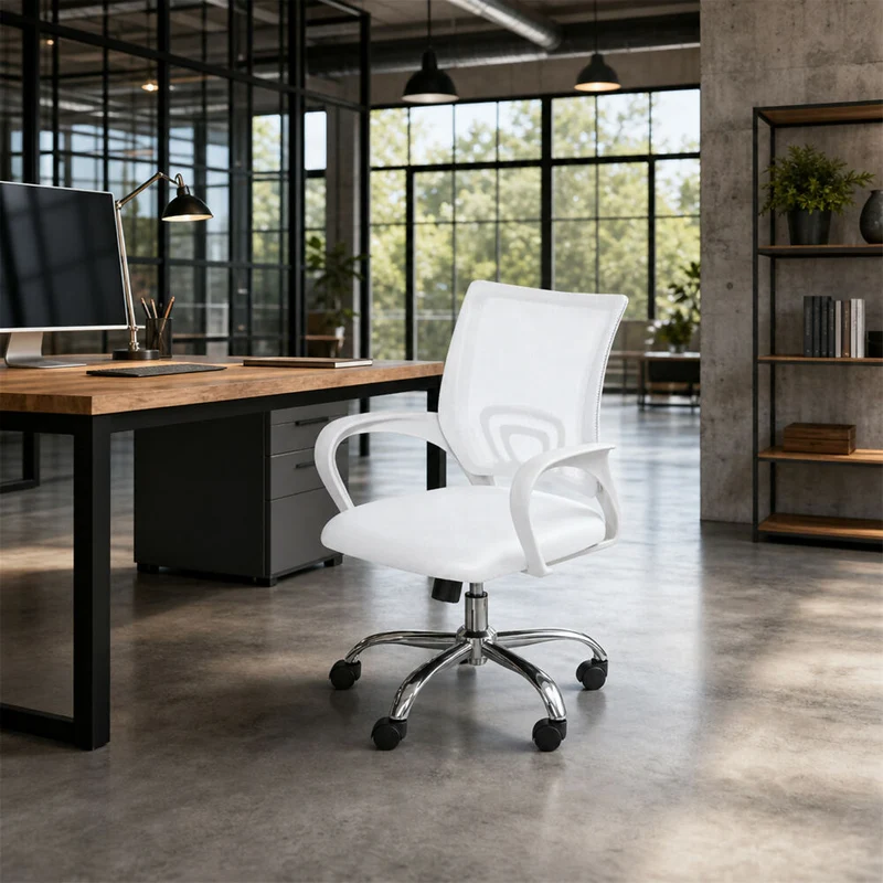 Kit por 2 Silla para Oficina Escritorio Ergonómica - Blanca