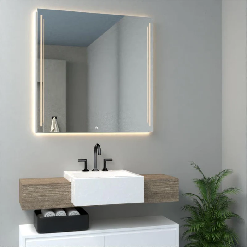 Espejo Toronto LED+Touch, Rectangular con Diseño en Sandblasting