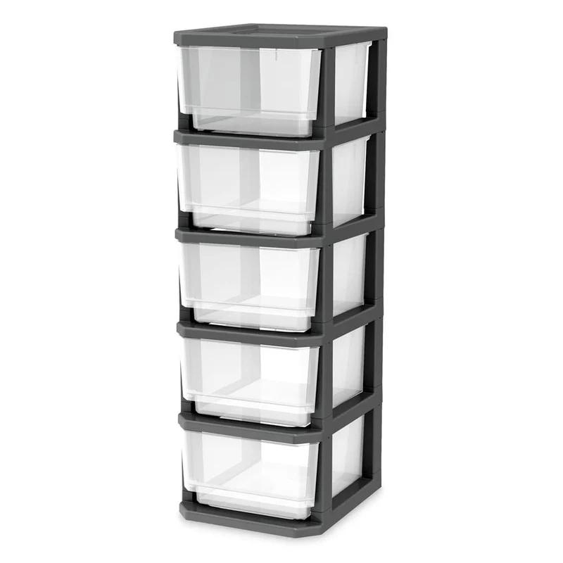 Cajonera Grande x5 SR Cajones Gris-transparente