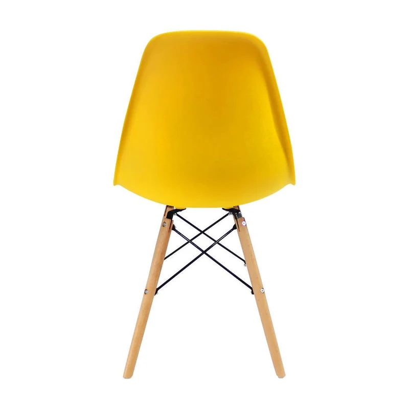 Kit por 2 Sillas Eames Patas en Madera para Comedor, Sala, Restaurante - Amarilla