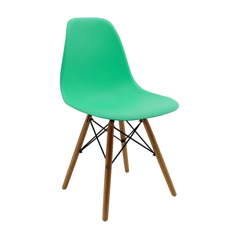 Silla Eames Patas en Madera para Comedor, Sala, Restaurante - Verde Menta