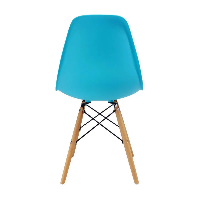 Kit por 4 Sillas Eames Patas en Madera para Comedor, Sala, Restaurante - Azul