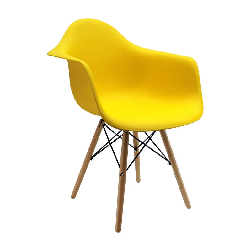 Silla Eames con Brazos Patas en Madera - Amarillo