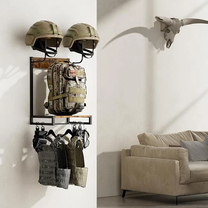 Soporte para Casco de Moto XL – Multifuncional 4 en 1, Montaje en Pared, Almacenamiento y Exhibición de Cascos y Accesorios