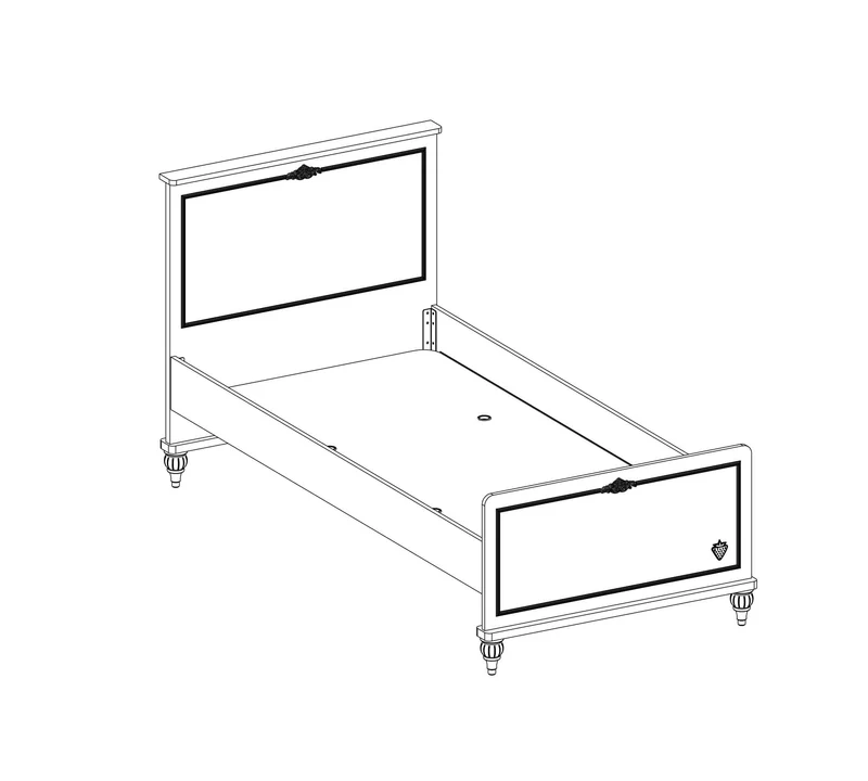 Letto Per Bambini Romantico 120x200 Cm Bianco con Motivi Ricamati – Design Elegante e Confortevole