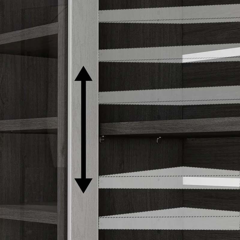 Alacena Moderna para Cocina y Comedor – Puerta de Vidrio Templado, Diseño Corredizo, Gris 120x90x35 CM