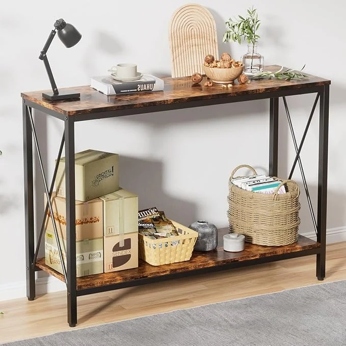 Credenza Recibidor Moderno – Mueble Vintage con Particiones Dobles, Estilo Madera, 102x30x70.5 cm