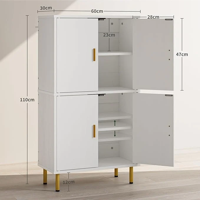 Simple Hogar Gabinete de Baño 5 Niveles con Estantes Ajustables y Patas Doradas – Organizador para Baño, Sala o Dormitorio