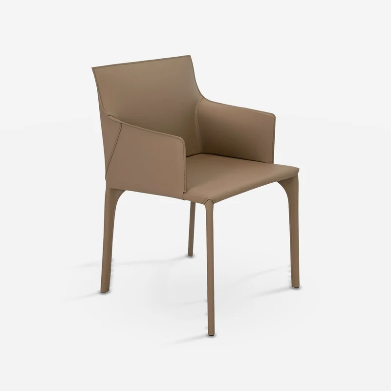 Dining chair in mink bonded leather