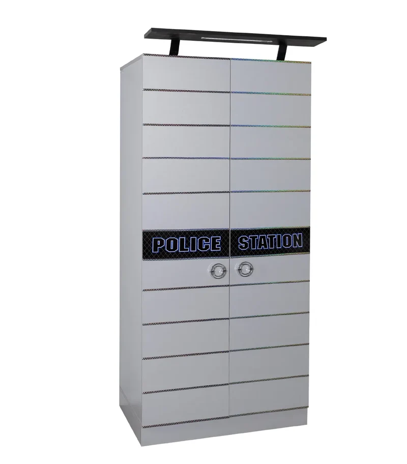 Police Armadio 2 Ante con LED Cameretta Bambini