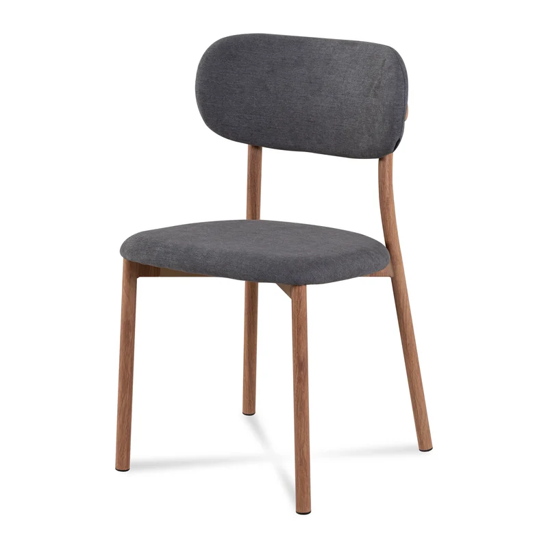 4 Sillas de Comedor Dousty Microfibra Gris