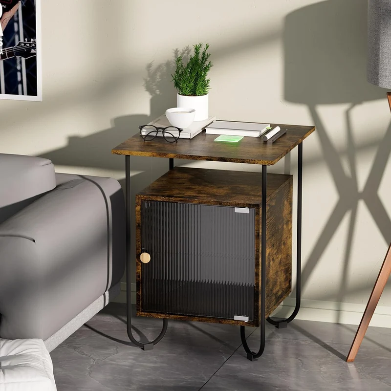 Mesita de Noche para Recámara, Estilo Mid Century Moderno, Vintage