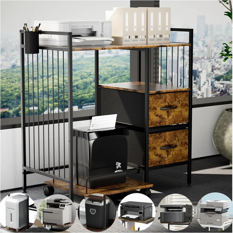 Soporte Grande para Impresora, 31.5" An x 17.7" Prof x 33.7" Alt, Mesa para Impresora y Estante para Trituradora de Papel
