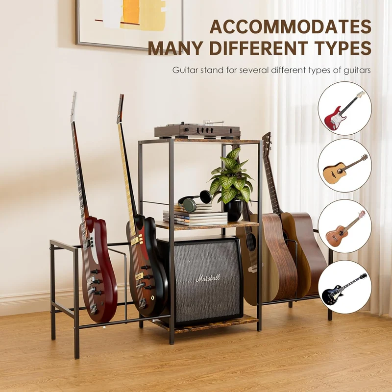 Soporte para Guitarra – Rack de Piso para guitarra acústica, eléctrica y bajo, ideal para estudio musical en casa