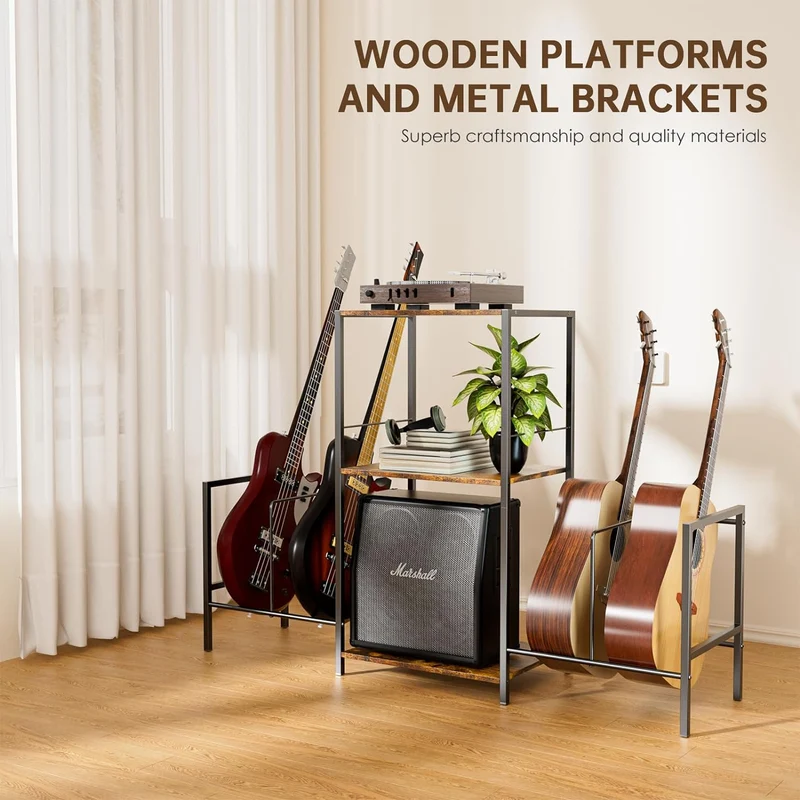 Soporte para Guitarra – Rack de Piso para guitarra acústica, eléctrica y bajo, ideal para estudio musical en casa