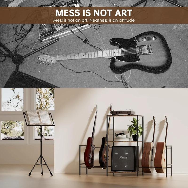 Soporte para Guitarra – Rack de Piso para guitarra acústica, eléctrica y bajo, ideal para estudio musical en casa