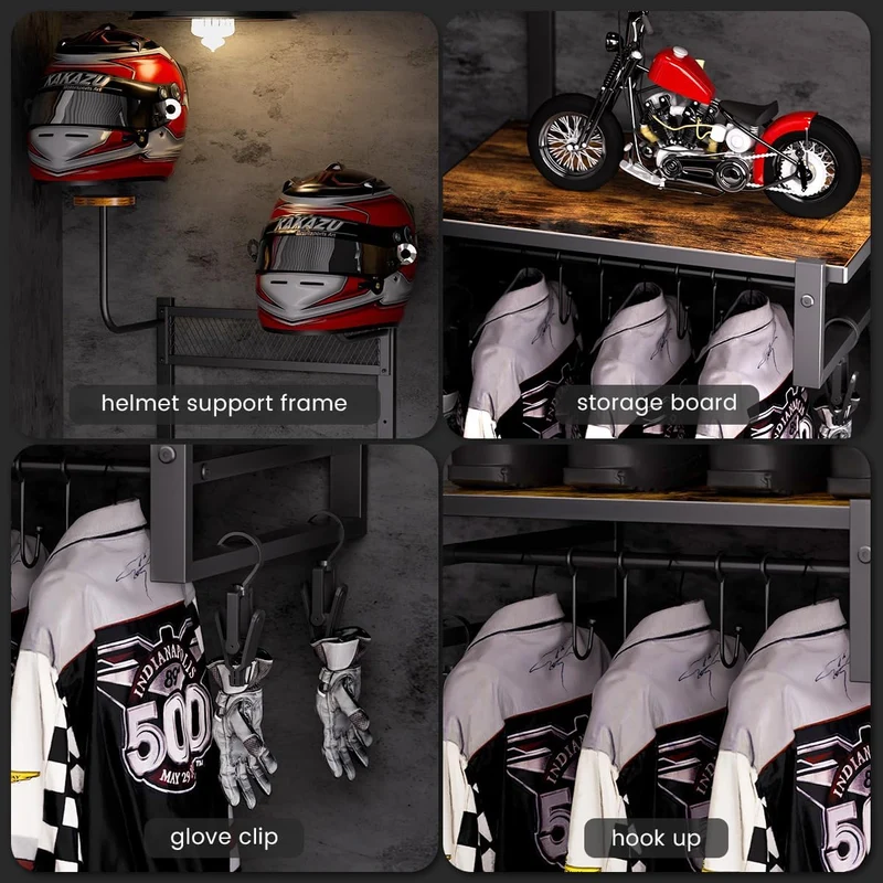 Soporte de Pared para Casco, Portacasco de Motocicleta, Tipo Exhibición (Pequeño)