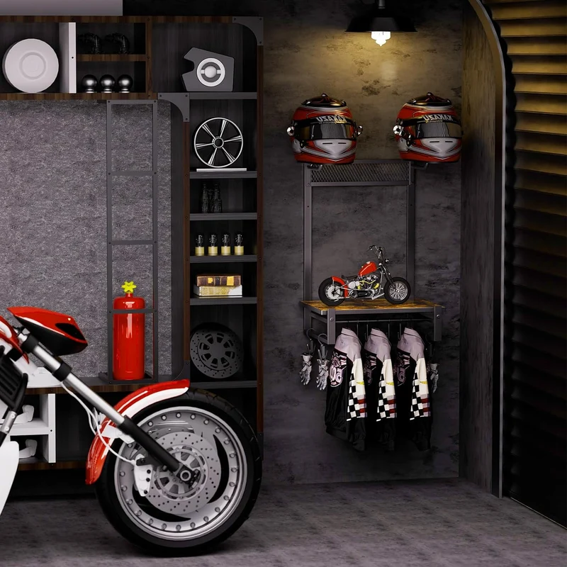 Soporte de Pared para Casco, Portacasco de Motocicleta, Tipo Exhibición (Pequeño)
