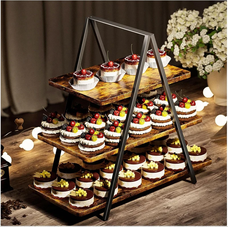 Soporte para Cupcakes, Set de Exhibición para Mesa de Postres, Soporte para 50 Cupcakes, Stand para Eventos de Vendedores, Tamaño 17.5 x 8.74 x 15.75 pulgadas