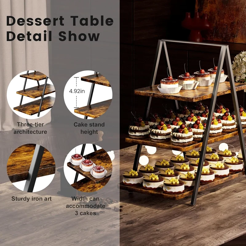 Soporte para Cupcakes, Set de Exhibición para Mesa de Postres, Soporte para 50 Cupcakes, Stand para Eventos de Vendedores, Tamaño 17.5 x 8.74 x 15.75 pulgadas