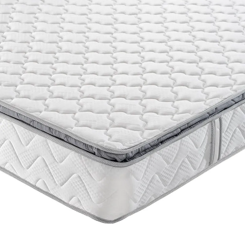 Combo Cama Doble Tokyo Taupe, Natural + Colchón Valencia Pillow Top