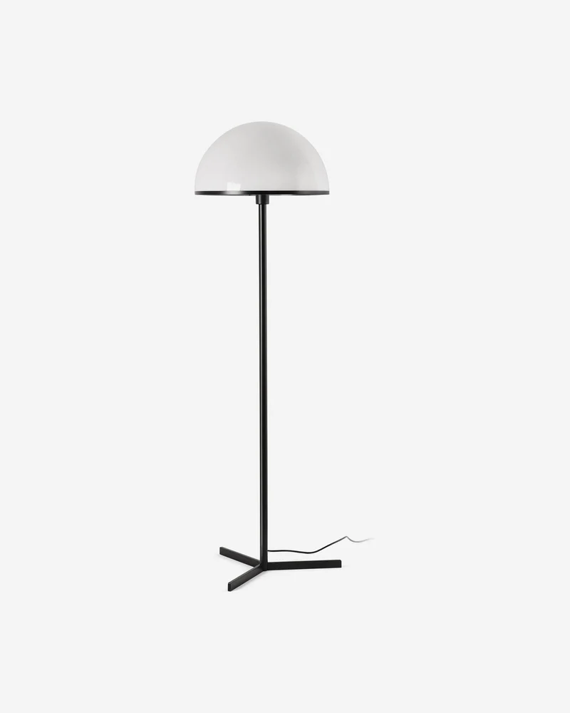 Satin black steel and acrylic floor lamp Ø42,3 x 142,3 cm