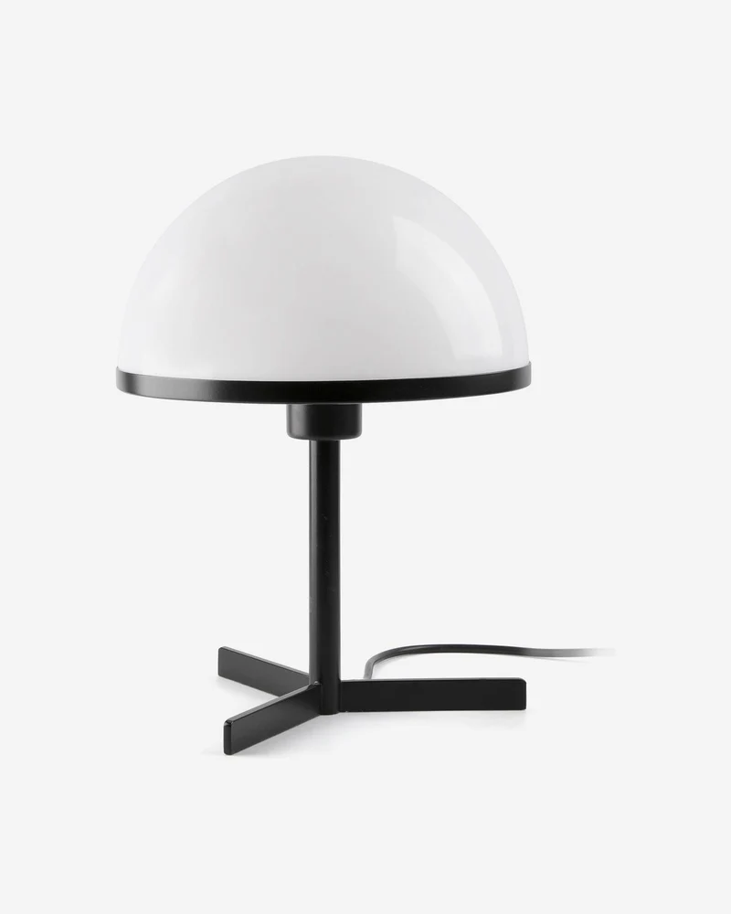 Satin black steel and acrylic table lamp