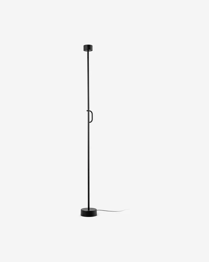 Satin black steel and aluminium floor lamp Ø17,5 x 184,8 cm