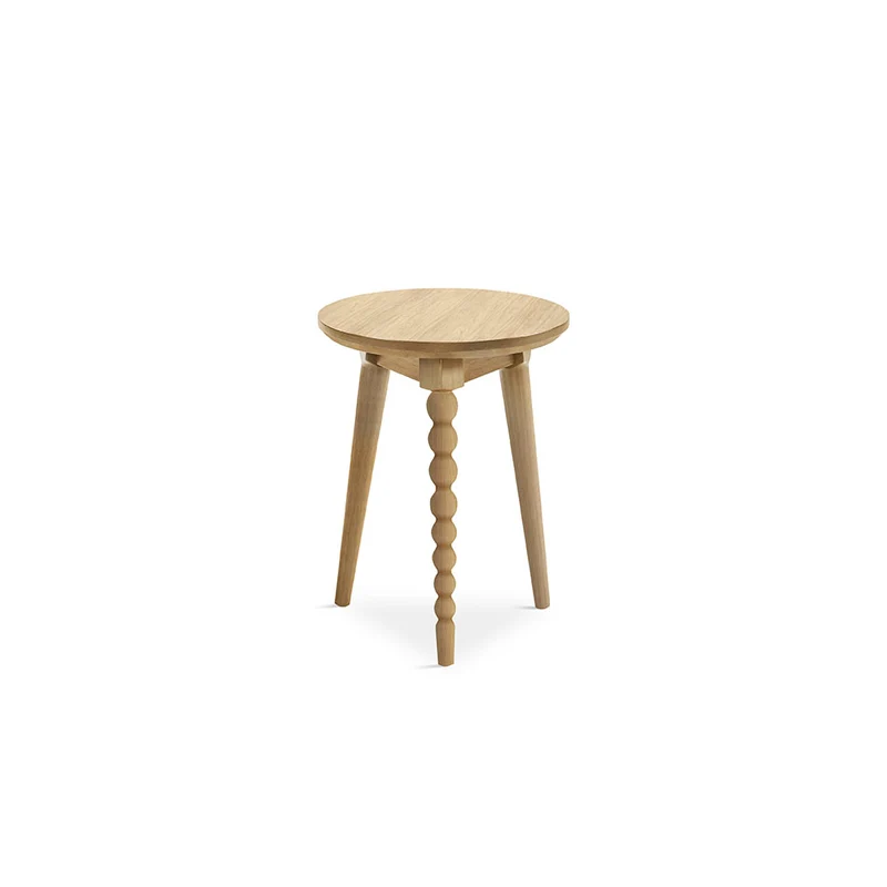 Round side table in natural solid wood