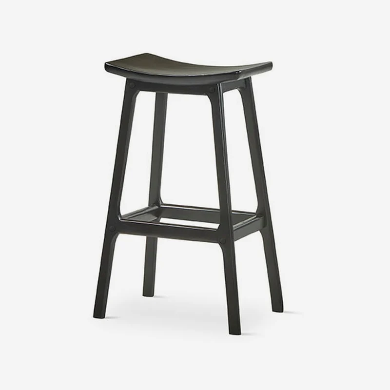 Black wooden stool